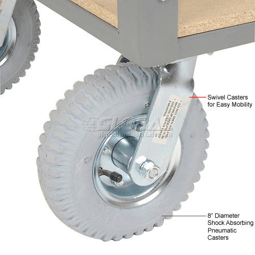 Global Industrial™ Easy Adjust Boltless 5 Shelf Truck 60x24 W/ Wood