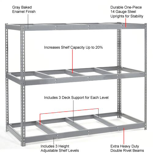 Boltless WideSpan Shelving with No Deck - 5'H