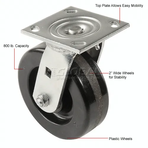 Global Industrial™ Heavy Duty Swivel Plate Caster 8