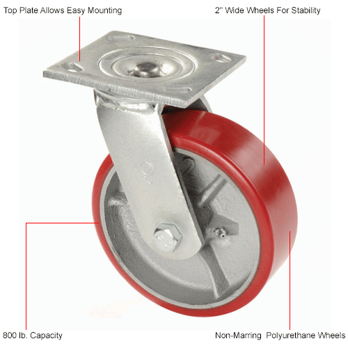 Genie SLA Material Lift Swivel Castor 57736 Spare Part Caster Wheel 