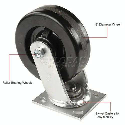 Global Industrial™ Heavy Duty Swivel Plate Caster 8