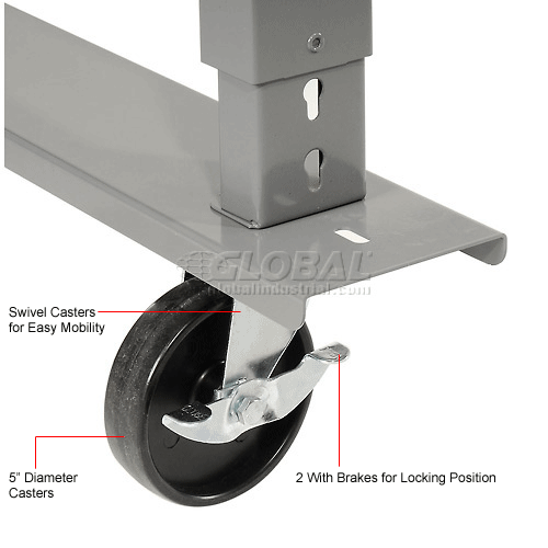 Height Adjustable Steel Top Mobile Workbench