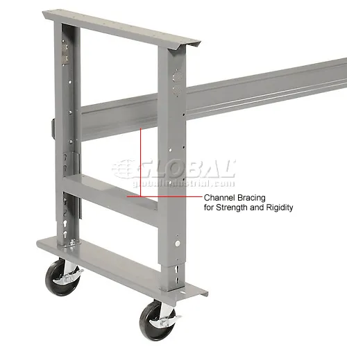 Adjustable Height Workbench Shop Top Edge 36"D 96"W Square Tucson Mall X