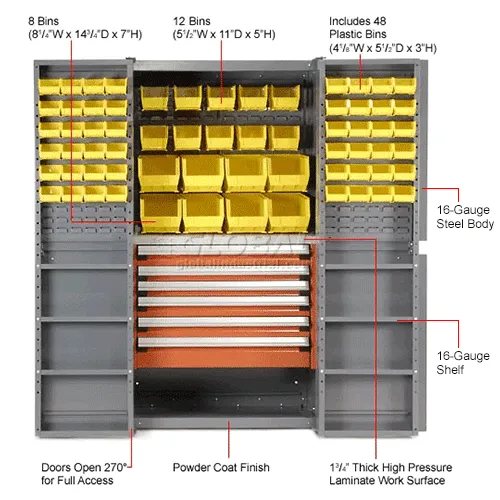 Global Industrial™ Security Work & Storage Cabinet, 6 Drawers, 68