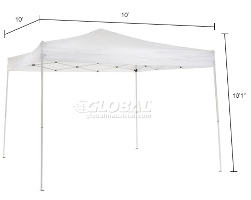Portable Straight Leg Pop Up Canopy, 10 L X 10 W X 10 1 H, White
																			