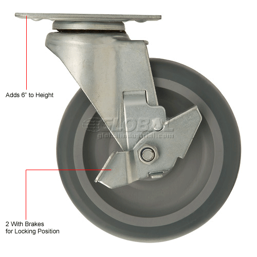 Global Industrial™ Caster Set (2 Swivel/2 Locking) 603088