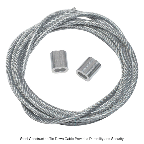 Global Industrial™ Steel Tie Down Cable 5'L Reinforced With End Loops