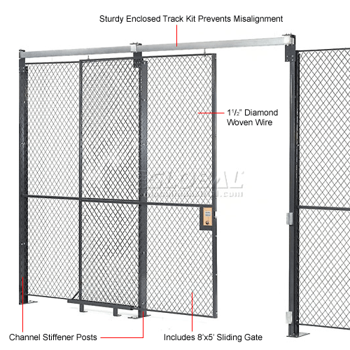 Global Industrial™ Wire Mesh Partition Security Room 20x20x10 with Roof ...