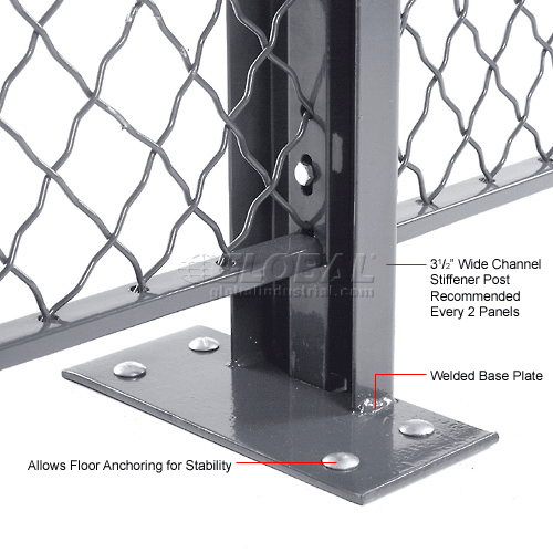 Global Industrial™ Wire Mesh Partition Security Room 20x10x8 without