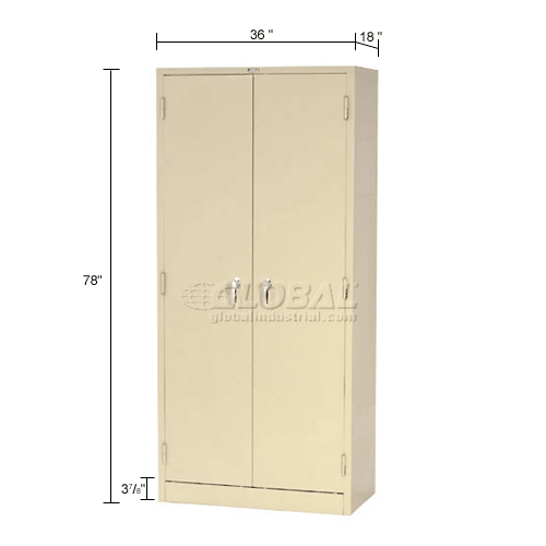 Global Industrial™ Storage Cabinet Turn Handle 36 Wx18 Dx78 H Tan Assembled