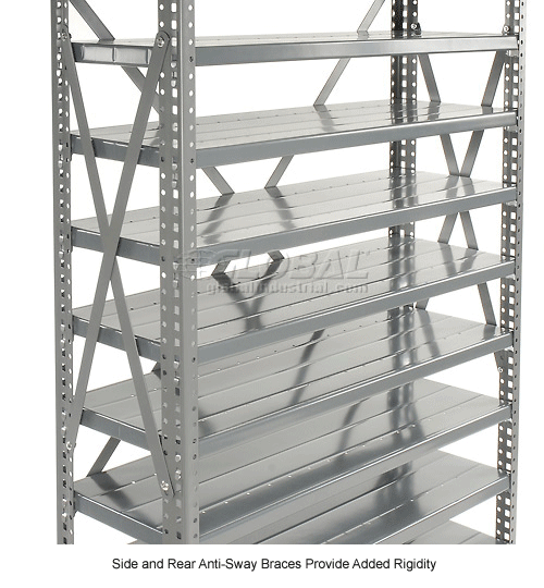 Global Industrial™ Steel Shelving with 60 4"H Plastic Shelf Bins Blue