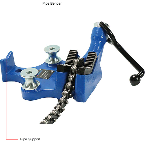 Global Industrial Bench Chain Vise, 1/2" - 6" Pipe Capacity
