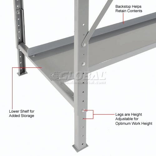 Global Industrial™ Heavy Duty Workbench w/ Hardboard Square Edge Top
