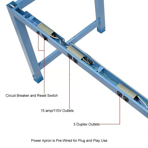 Global Industrial™ 60 x 30 Mobile Production Workbench Power Apron