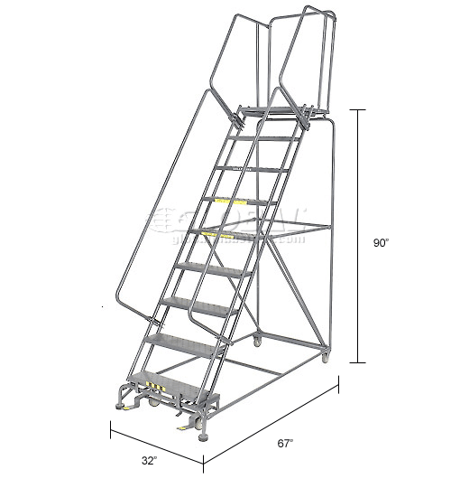 Industrial Steel Rolling Ladder