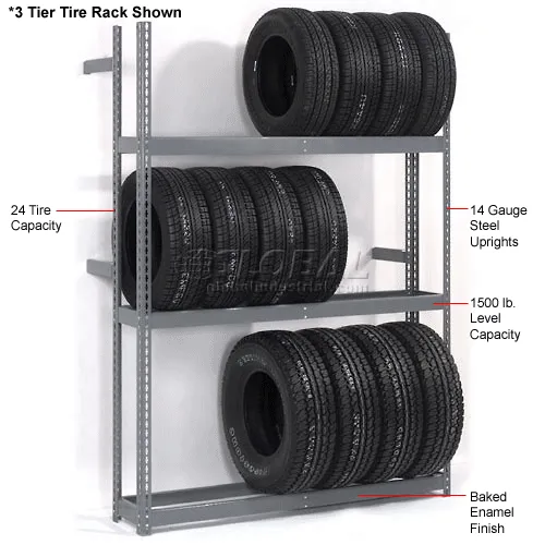 Global Industrial™ 4 Tier Single Entry Tire Rack 60