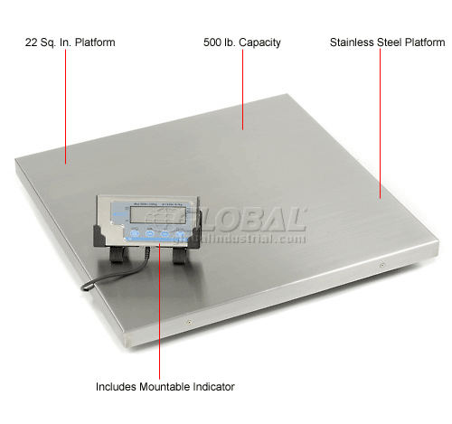Low Profile Shipping Floor Scale 22"W X 22"D