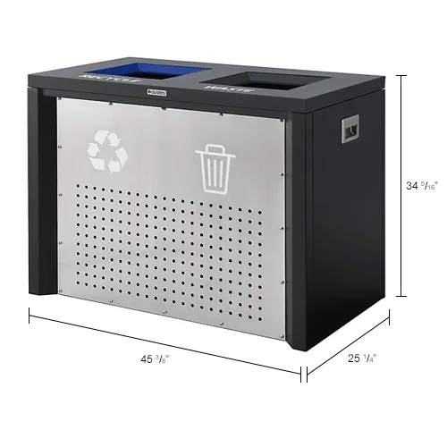 Waste(twice) - koto Global Industrial™ Two-Stream Recycling & Trash Station, 72