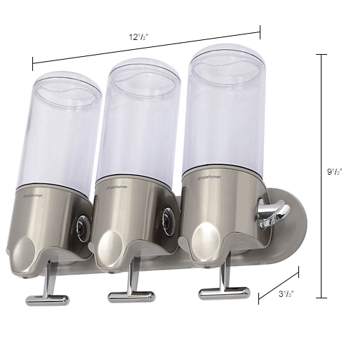simplehuman® Triple Wall Mount Soap Pumps BT1029 640266