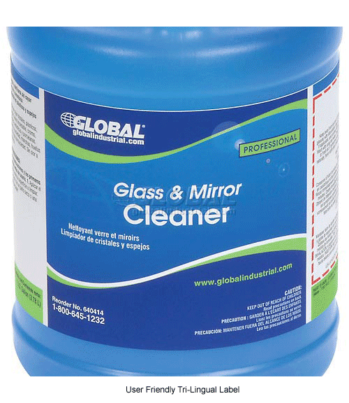 Global Industrial™ Glass & Mirror Cleaner, Gallon Bottle, 4 Bottles