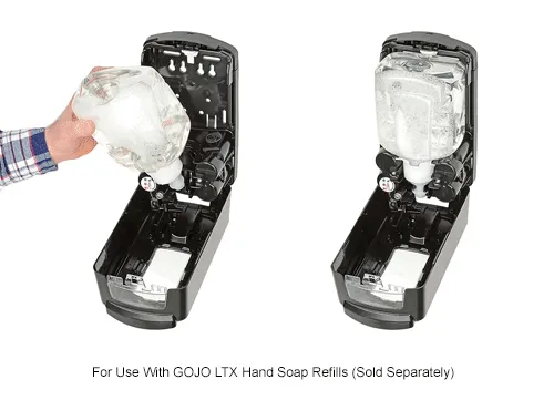 GOJO Hand Soap Dispenser - LTX Chrome/Black 1200mL - 1919-04