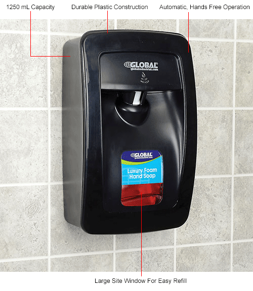 Global Industrial™ Automatic Dispenser for Foam Hand Soap/Sanitizer
