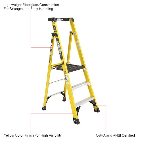 Werner 3' Type 1AA Fiberglass Podium Ladder - PD7303 Werner 3' Type 1AA Fiberglass Podium Ladder - PD7303