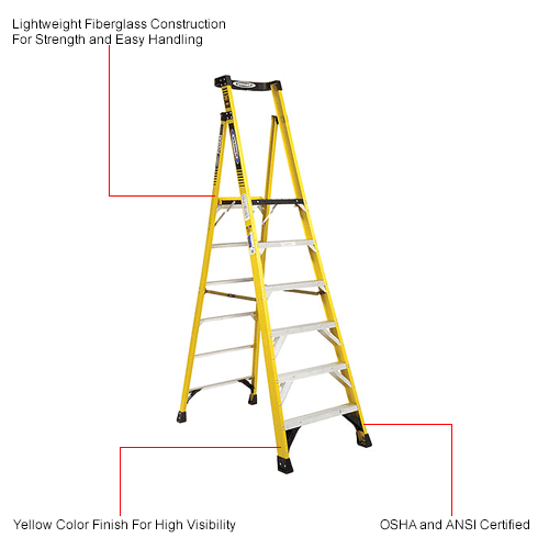 Werner 6' Type 1AA Fiberglass Podium Ladder - PD7306