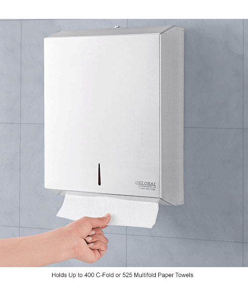 Global Industrial™ Folded Paper Towel Dispenser, Stainless Steel