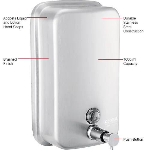 VML Stainless Steel Liquid Soap Dispenser-500 ml (Set of 2),  Dimension/size: 17 X 11 X 10 Cm at Rs 600 in New Delhi