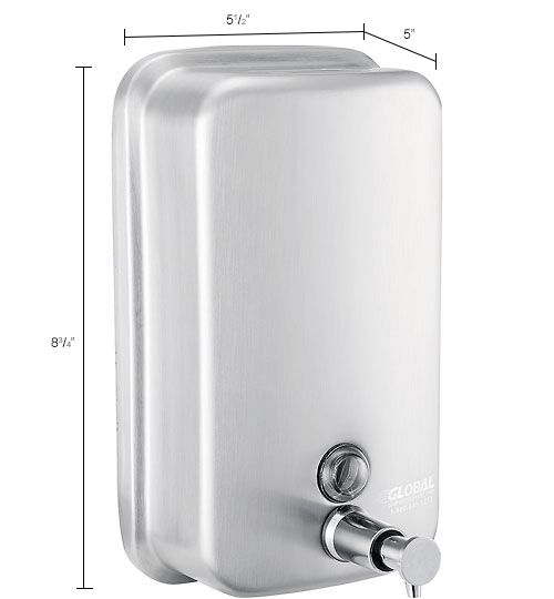Global Industrial™ Stainless Steel Vertical Liquid Soap Dispenser