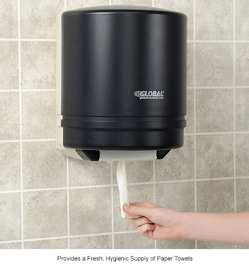 Global Industrial™ Center Pull Paper Towel Dispenser, Smoke Gray/Beige