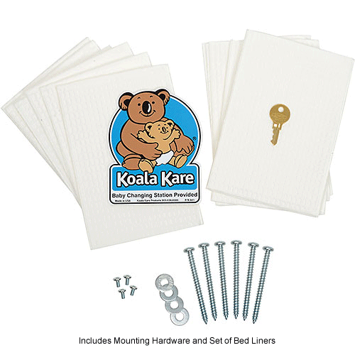 Koala Kare® Horizontal Baby Changing Table White Granite KB20005