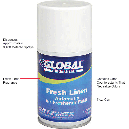 Global Industrial™ Automatic Air Freshener Refills, Fresh Linen 7 oz