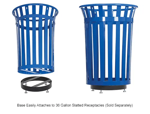 Global Industrial™ Steel Slatted Trash Can Base, Black