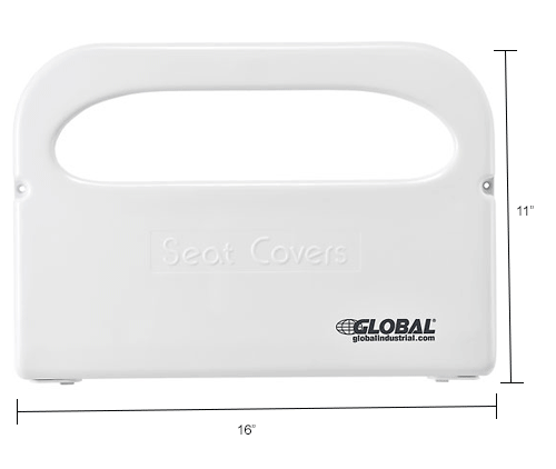 Global™ Plastic Toilet Seat Cover Dispenser 16 W x 2-1/5 D x 11 H - White
																			