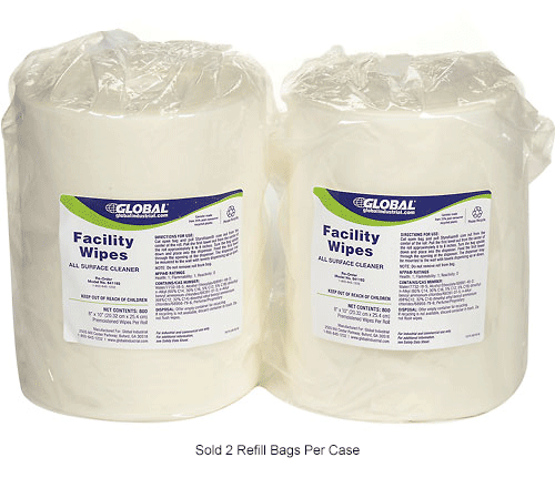 Global™ Facility Wipes, 800 Wipes/Refill Roll, 2 Refills/Case 
																			