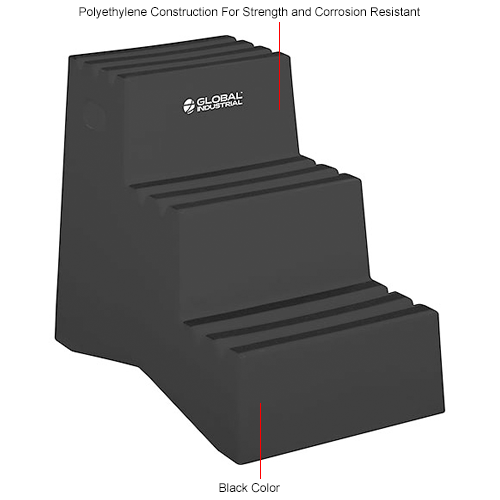 Global Industrial™ 3 Step Plastic Step Stand, 20"W x 281/2"L x 331/2