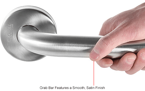 Global Industrial&#153; Straight Grab Bar, Satin Stainless Steel - 36"W x 1-1/4" Dia.