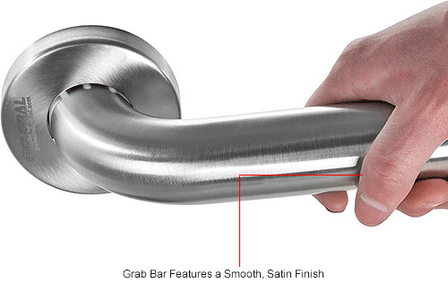 Global Industrial&#153; Straight Grab Bar, Satin Stainless Steel - 36"W x 1-1/2" Dia.