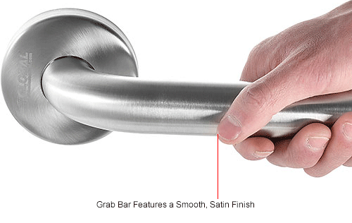 Global Industrial&#153; Straight Grab Bar, Satin Stainless Steel - 42"W x 1-1/2" Dia.