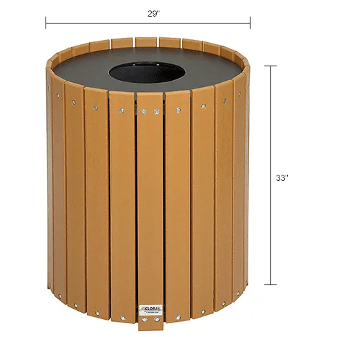 Global Industrial™ Recycled Plastic Round Trash Can With Liner, 32