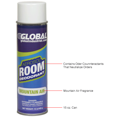 Global Industrial™ Air Freshener, Mountain Air 15 oz. Can, 12 Refills/Case