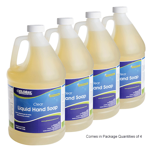 Global Industrial&#153; Liquid Hand Soap, Clear - Case Of Four 1 Gallon Bottles