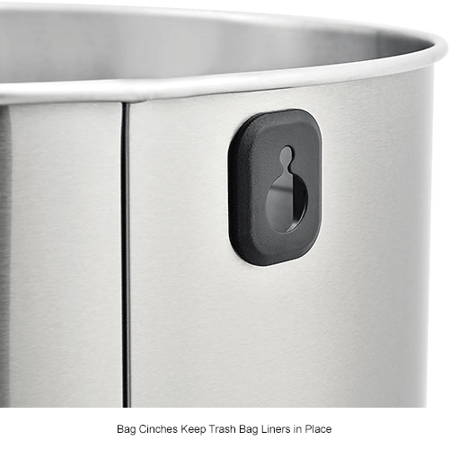 Global Industrial&#153; Stainless Steel Round Open Top Receptacle - 21 Gallon