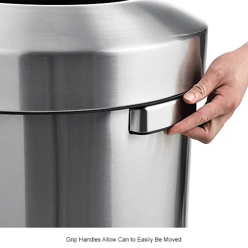 Global Industrial™ Half Round Side Open Trash Can, 9 Gallon, Matte  Stainless Steel