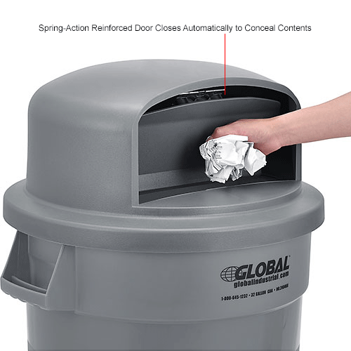 Global Industrial™ Plastic Trash Can Dome Lid 32 Gallon Gray
