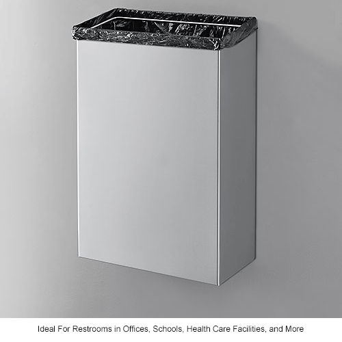 Global Industrial™ Stainless Steel Wall Mount Trash Can, 11 Gallon 641438SS