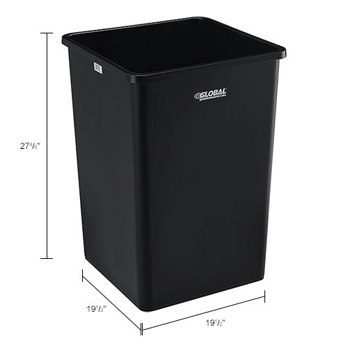 Global Industrial™ Square Plastic Trash Container, Garbage Can - 35 ...