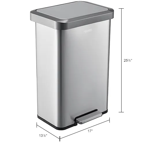 Global Industrial™ Stainless Steel Rectangular Step Trash Can - 12